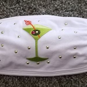 Martini mask with rhinestones